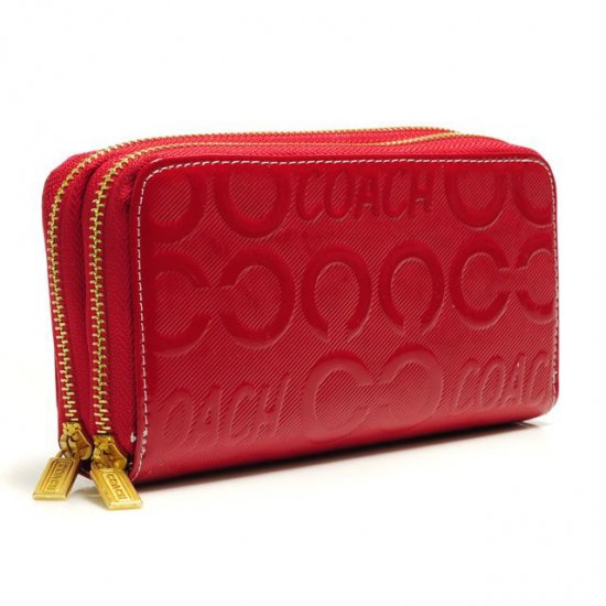Coach In Signature Large Red Wallets ARY